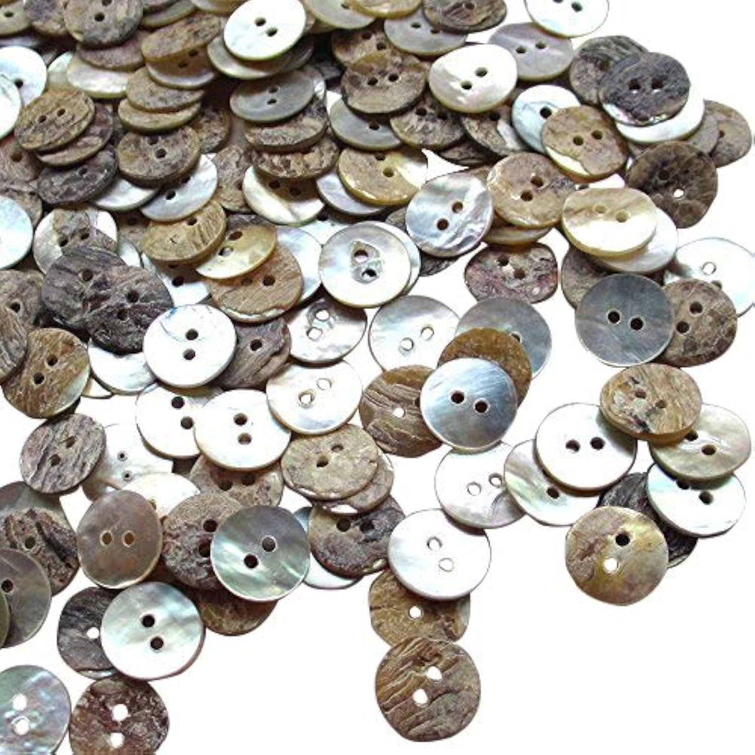 Photo 1 of New Upick 11/13/15/23mm 100pcs Shell Buttons Sewing Craft Buttons 2 Holes (11mm)