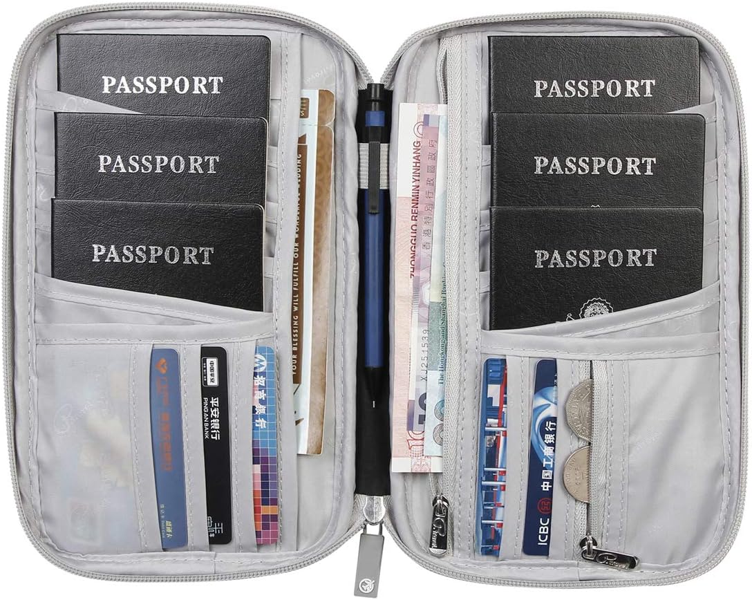  | VanFn Passport Wallets, Travel Wallet, RFID Family Passport Holder, Trip Document Organizer (Black) | Passport Wallets