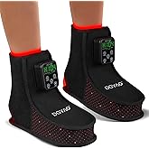 Dialudon Rechargeable Red Light Therapy Feet Ankle, 132 LEDs 660 nm Red Light and 850 nm Infrared Light Therapy Shoe, with 6000mAh Battery Adjustable Power and Time Controller 2Pack