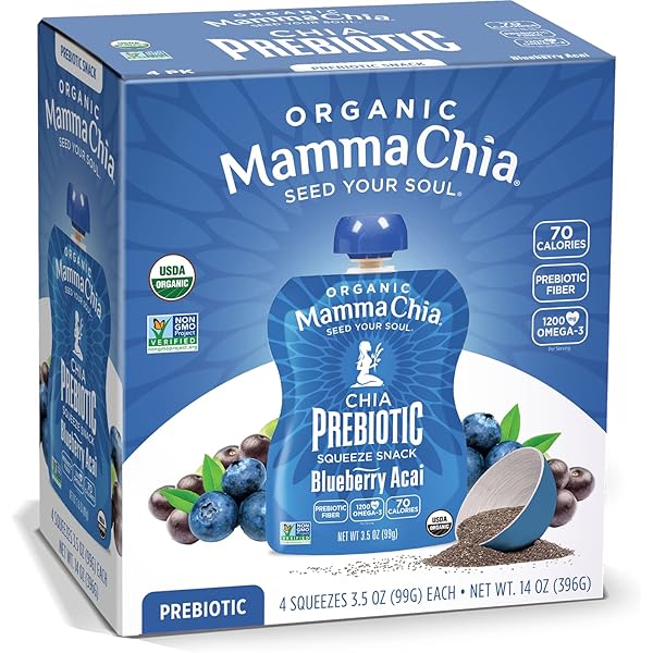 Amazon.com: Mamma Chia Organic Prebiotic Squeeze Snack, Blueberry
