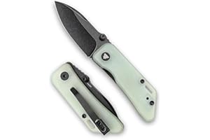 TRIVISA Folding Knife for EDC,2.32in Sandvik 14C28N Stainless Steel Blade, G10 Handle with Clip,Thumb Studs Pocket Knives Gift for Men,Bootes-03