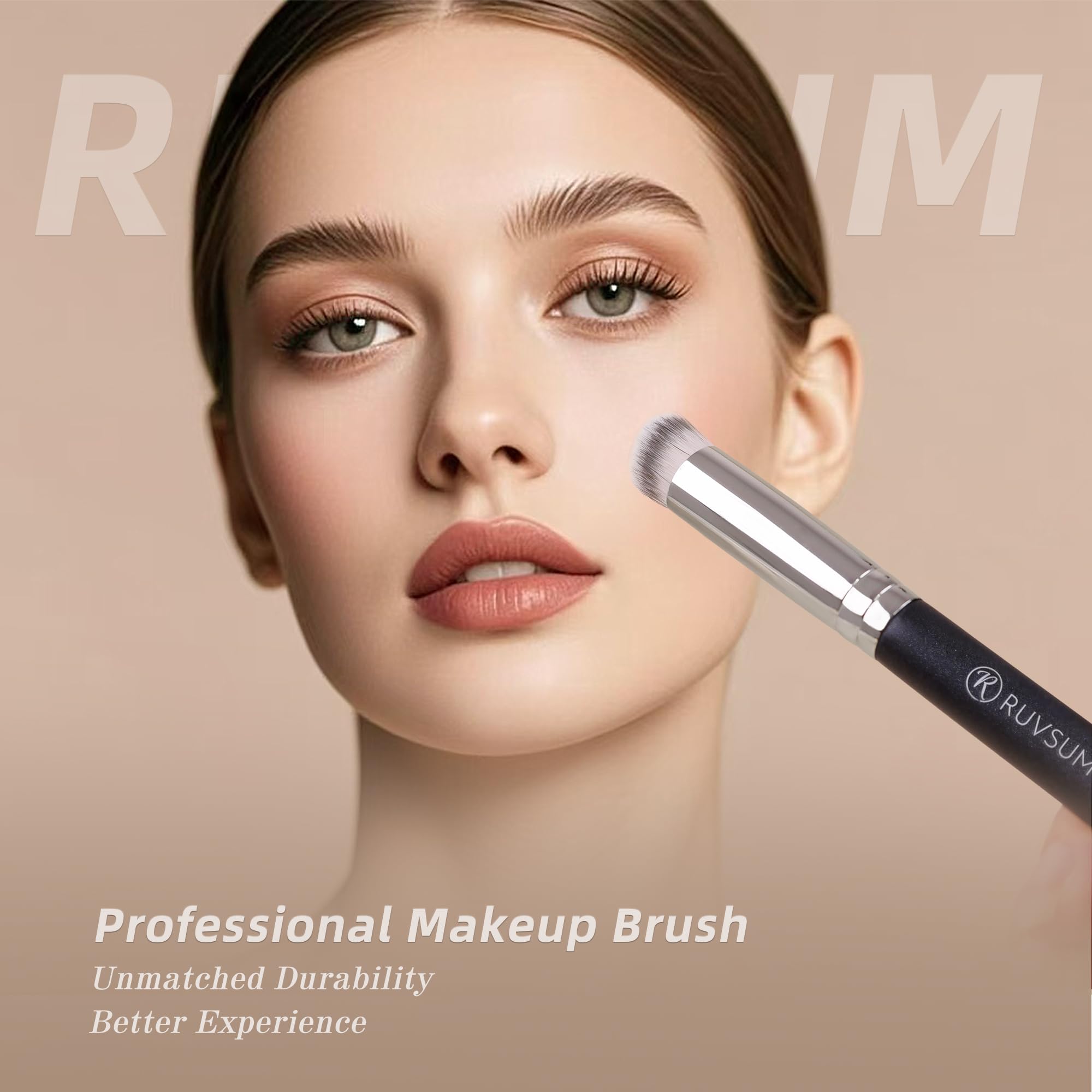 Mini Concealer Brush, Flat Top Makeup Brush for Under Eye and Spot, Soft Synthetic Bristles for Liquid or Cream, No Shedding, Travel Size, 5.95