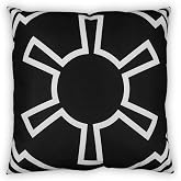 Star Wars Large Black Throw Pillow | White Imperial Symbol Pattern Design | Water &amp; Fade Resistant Fabric For Indoor &amp; Outdoor Use | 25 x 25 Inches
