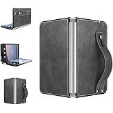 Foluu for Microsoft Surface Duo Case, Surface Duo Leather Case 2020, [Slim & Lightweight] PU Leather Back Cover Hard PC Holde