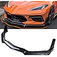 NOPOCA Front Bumper Lip Fit for 2020-2025 Chevy Corvette C8 Z51 Sport Splitter Spoiler Diffuser Protector Guard Wing Body Kit Air Dam Corvette C8 Accessories (Glossy Carbon Fiber)