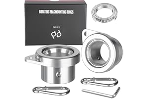 HPGOED Bearing Steel Ball Flag Pole Rings, Tangle Free Aluminum Alloy Flag Pole Spinners, 360° Rotating Flagpole Rings with Carabiners, Fit Flagpole with 0.75-1inch Diameter, Flagpole Parts, 1 inch Silver