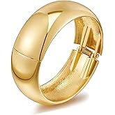 ENSKEFEN Chunky Gold Cuff Bracelets for Women Wide Gold Bangle Bracelet Hammered Open Wrist Cuff Bracelet Christmas Holiday Jewelry