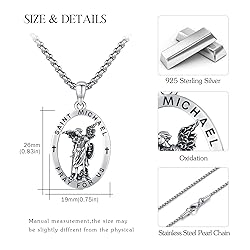 DOTBJ Saint Michael Necklace 925 Sterling Silver