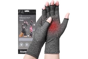 CANLATEN·U Bamboo Compression Arthritis Gloves for Men & Women - Fingerless Carpal Tunnel Wrist Hand Brace Gloves for Arthritis Pain