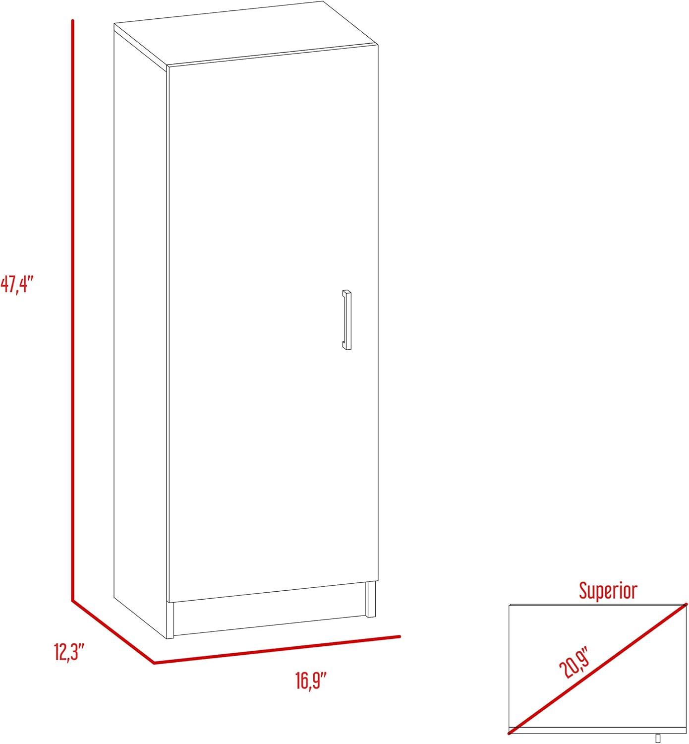 TUHOME Belleria Pantry Cabinet: Furniture & Decor