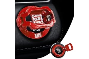 EPOCHHIKE Push Start Button Cover, Engine Start Stop Button Cover, Touch Button Protector Cover, Child Proof Safety for Computer PC Desktop, Car or Motorcycle Interior Decor (Mechanic-Red)