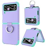 BENTOBEN for Samsung Galaxy Z Flip 3 Case 5G Case, Heavy Duty 2 in 1 Full Body Rugged Shockproof Protection Cover with Ring Women Men Covers for Galaxy Z Flip 3 6.7&rdquo;, Purple/Mint
