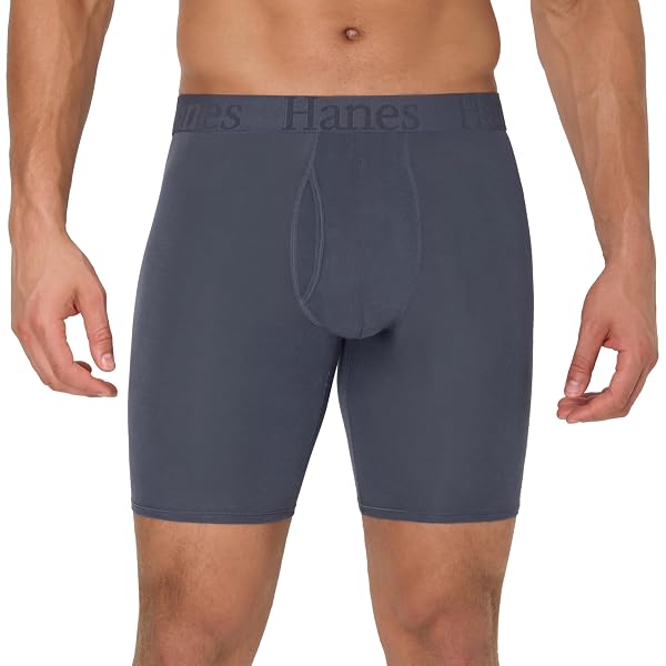 HANES MEN’S ORIGINALS SUPERSOFT BOXER BRIEF UNDERWEAR, TOTAL SUPPORT POUCH BOXER BRIEFS FOR MEN, LONG LEG & REGULAR, 3-PACK