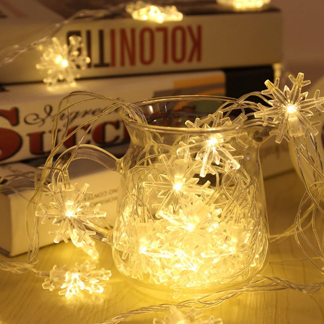 Millya 40 LED White Snowflake Battery Powered Indoor Fairy String Light, 5M - Image 5