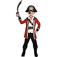 Pirate Captain Costume Set for Toddler (3-4) - Includes Hat, Jacket with Attached Shirt, Pants, & Boot Covers - Perfect for Themed Parties & Halloween Celebrations