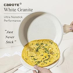 CAROTE White Nonstick Frying Pan Skillet,10" Non