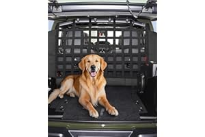 VEVOR Dog Car Barrier, Mesh Cargo Pet Net for Jeep Wrangler JK 2007-2017 JL 20018-2024, Vehicle Pet Barrier Fits Behind Rear Seat Cargo Area, Scratch and Tear-Resistant Polyester Mesh, Easy to Install