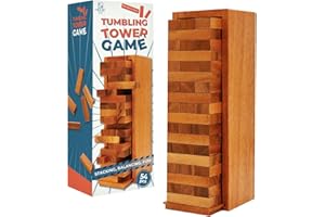 BSIRI Wooden Tumbling Tower Family Game for Kid and Adult and Classic Stacking Party Block for Challenging Your Skills Wood Stack Towers Wooden Board Kids Games for Adults