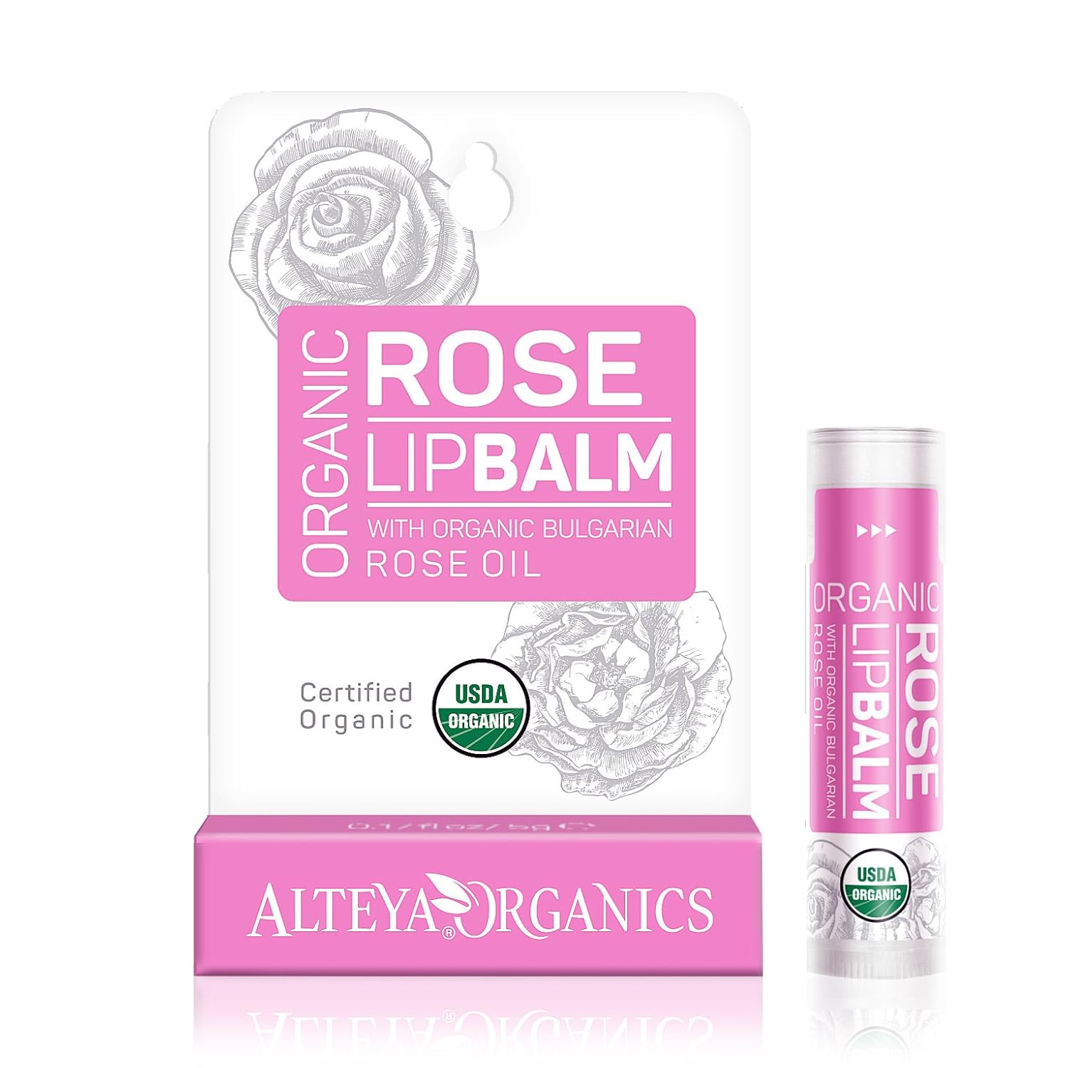 Organic Lip Balm w/ Rose Oil USDA certified organic Beauty