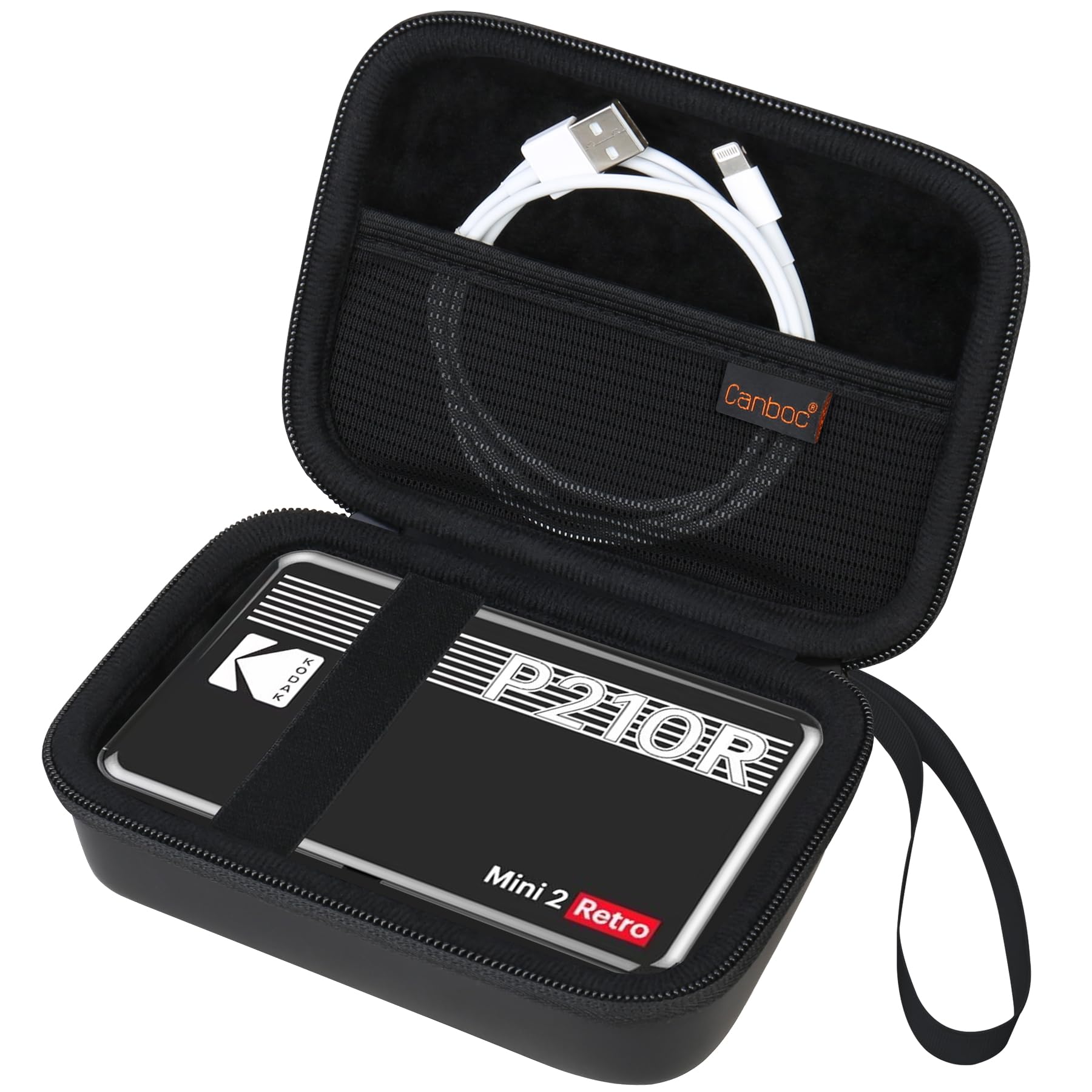 Canboc Carrying Case for Kodak Mini 2 Retro 4PASS Portable Photo Printer/Kodak Mini Shot 2 Retro 4PASS 2-in-1 Instant Digital Camera, Mesh Bag fits Photo Paper and Cable, Black