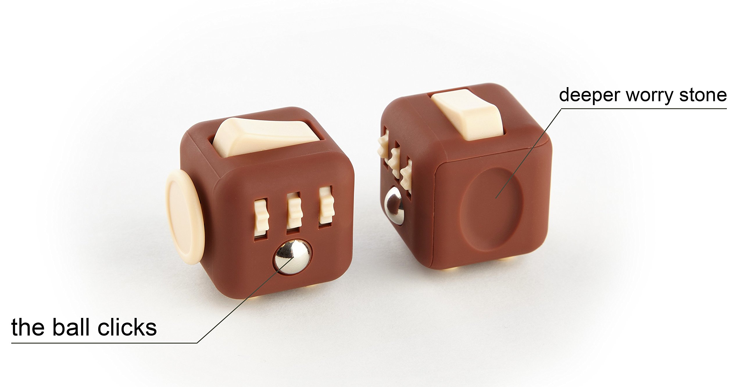 Moral Illusion Joy Cube - Chocolate Fidget Cube For Stress And Anxiety Relief ADHD, ADD, OCD - Silent Focus Dice With Extra Durable Silicone For Children And Adults - Quality Inspected Product