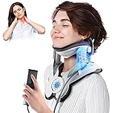 Cervical Neck Traction Device: Neck Stretcher for Cervical Pain Relief, Electric Air Pump with 3 Power Traction, Built-in 8 Airbag, Improved Stretcher for Neck Decompression and Neck Tension Relief