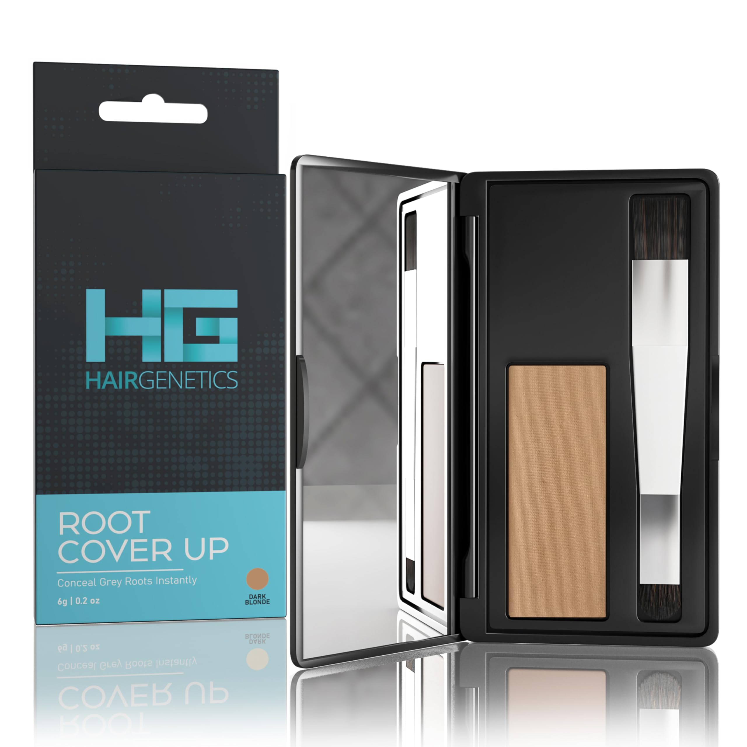 Hair Genetics Root Touch Up Hair Powder - Root Cover Up Instantly Conceals Thin Hairline, Covers Grey Roots, Easy Application, Water & Sweat Resistant Hair Colour for Fuller Hairlines (Dark Blonde)