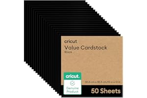 Cricut® Value Cardstock, Black - 12 in x 12 in (50 Sheets)