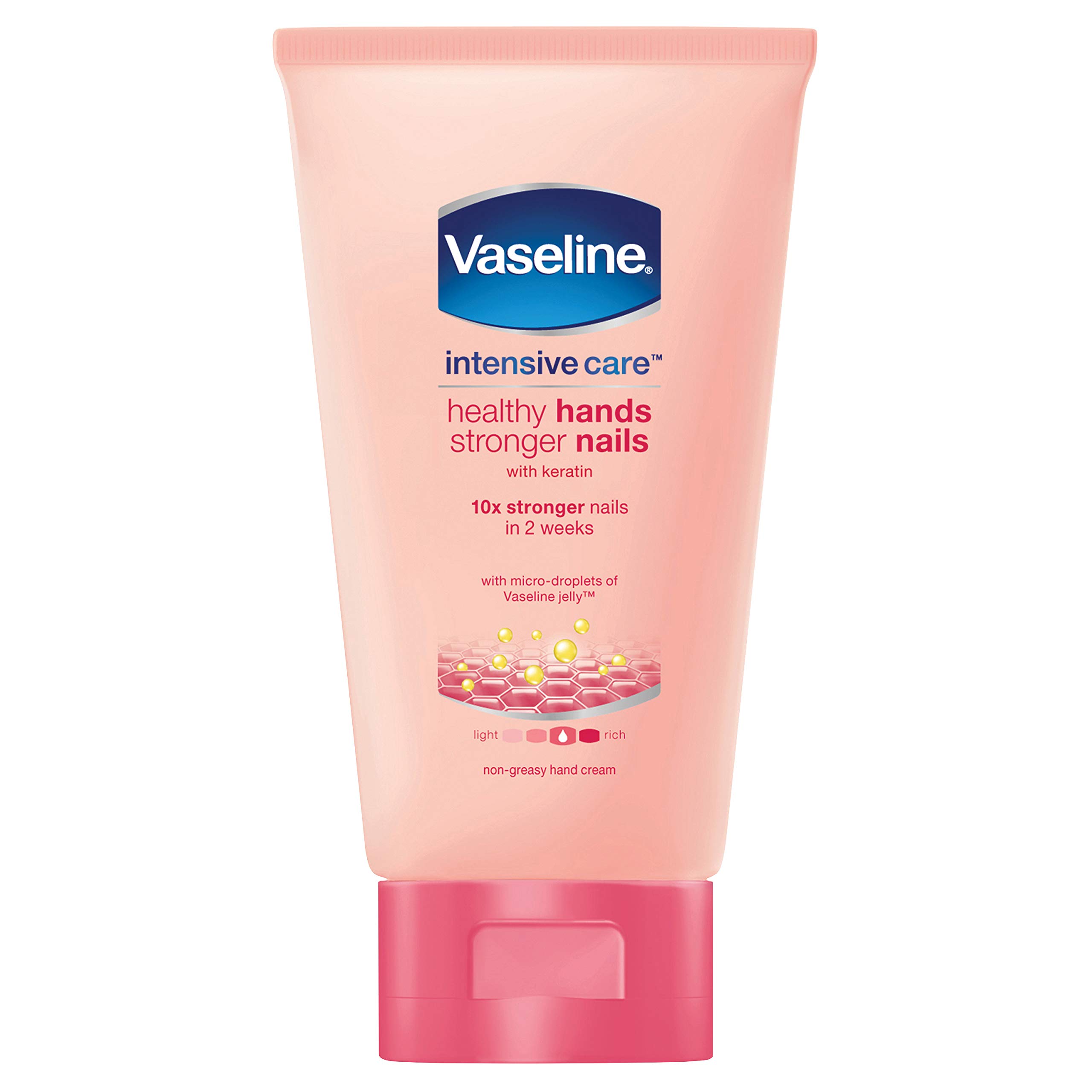 Vaseline Intensive Care Healthy Hands Stronger Nails with Keratin and Vaseline Jelly Hand Cream for Very Dry Hands and Itchy Skin 75 ml (Pack of 3) โ image 1