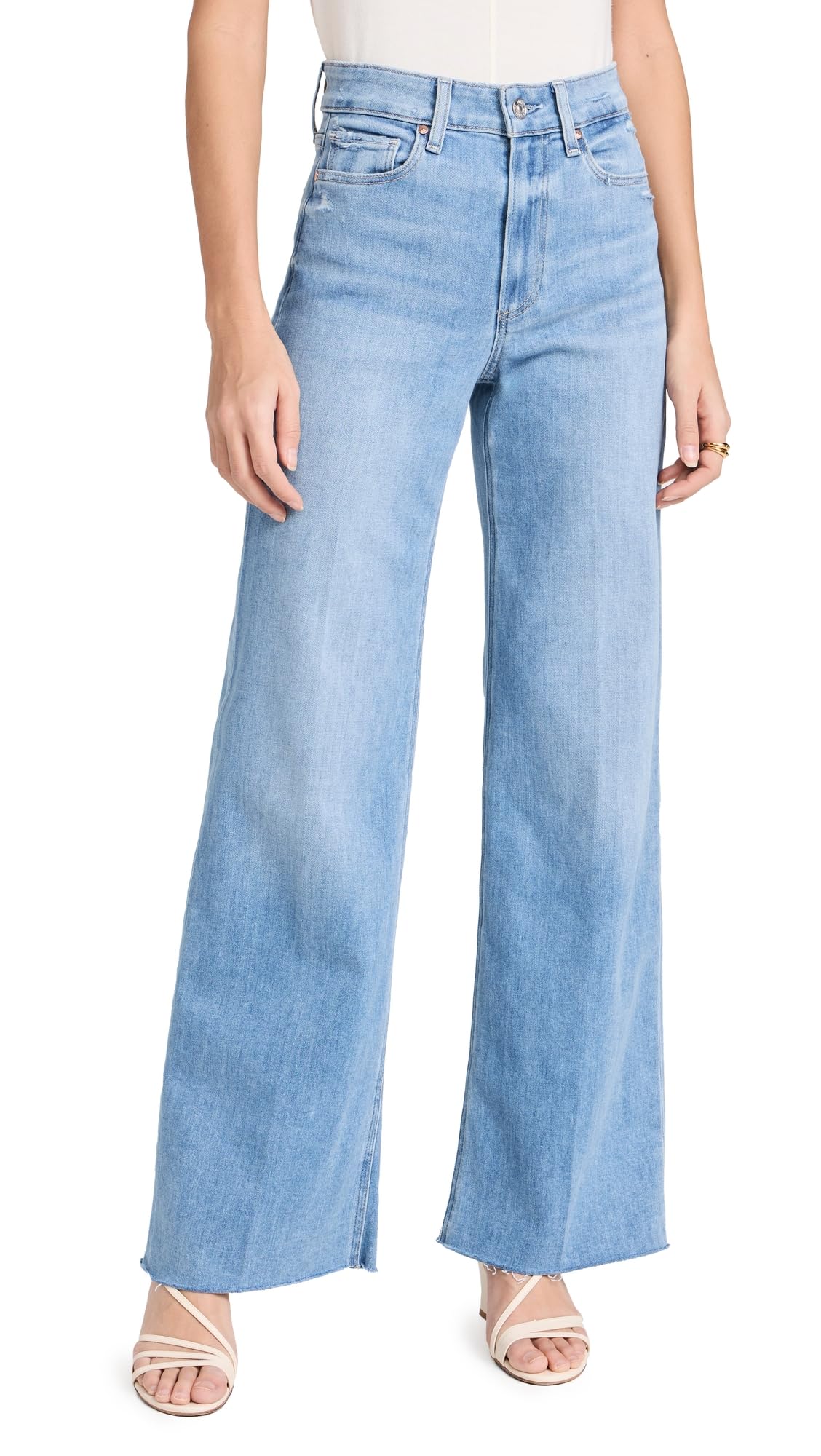 PAIGE Women’s Anessa 31″ Jeans with Raw Hem, Helena, Blue, 24