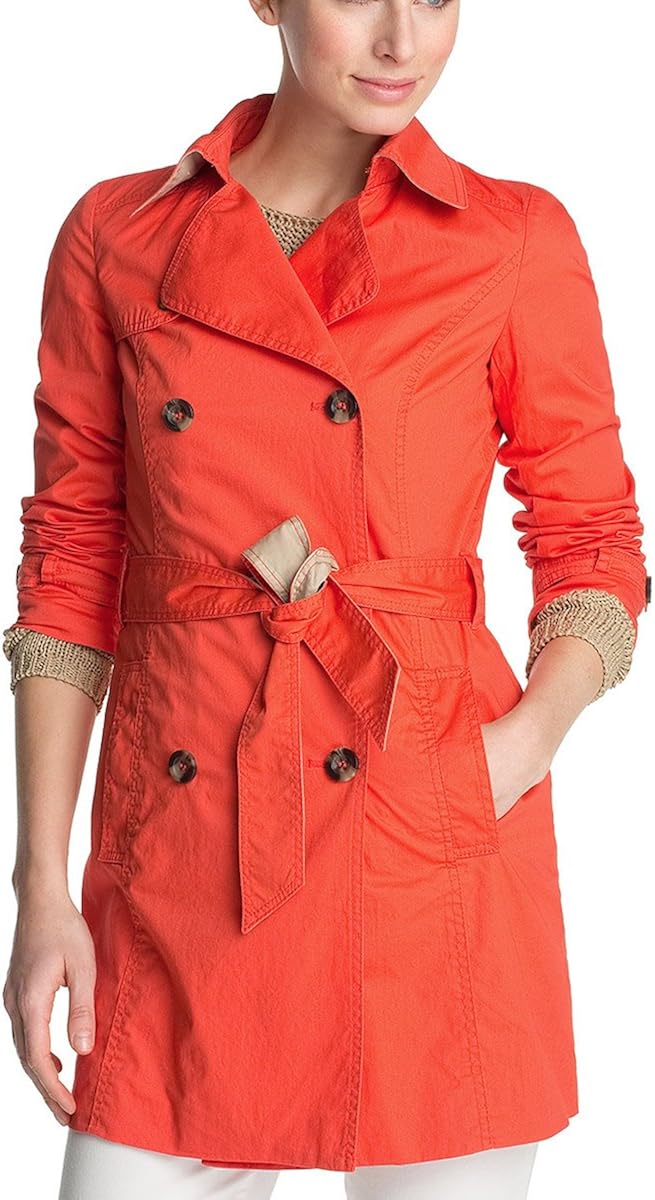 ESPRIT Damen Trench Coat Q21880 Orange (true orange 800) 32 Amazon.de