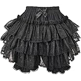 Cuteighteen Women Lolita Bloomers Japanese Cute Tiered Ruffle Bloomer Shorts Kawaii Tulle Tutu Pumpkin Pants Pettipants