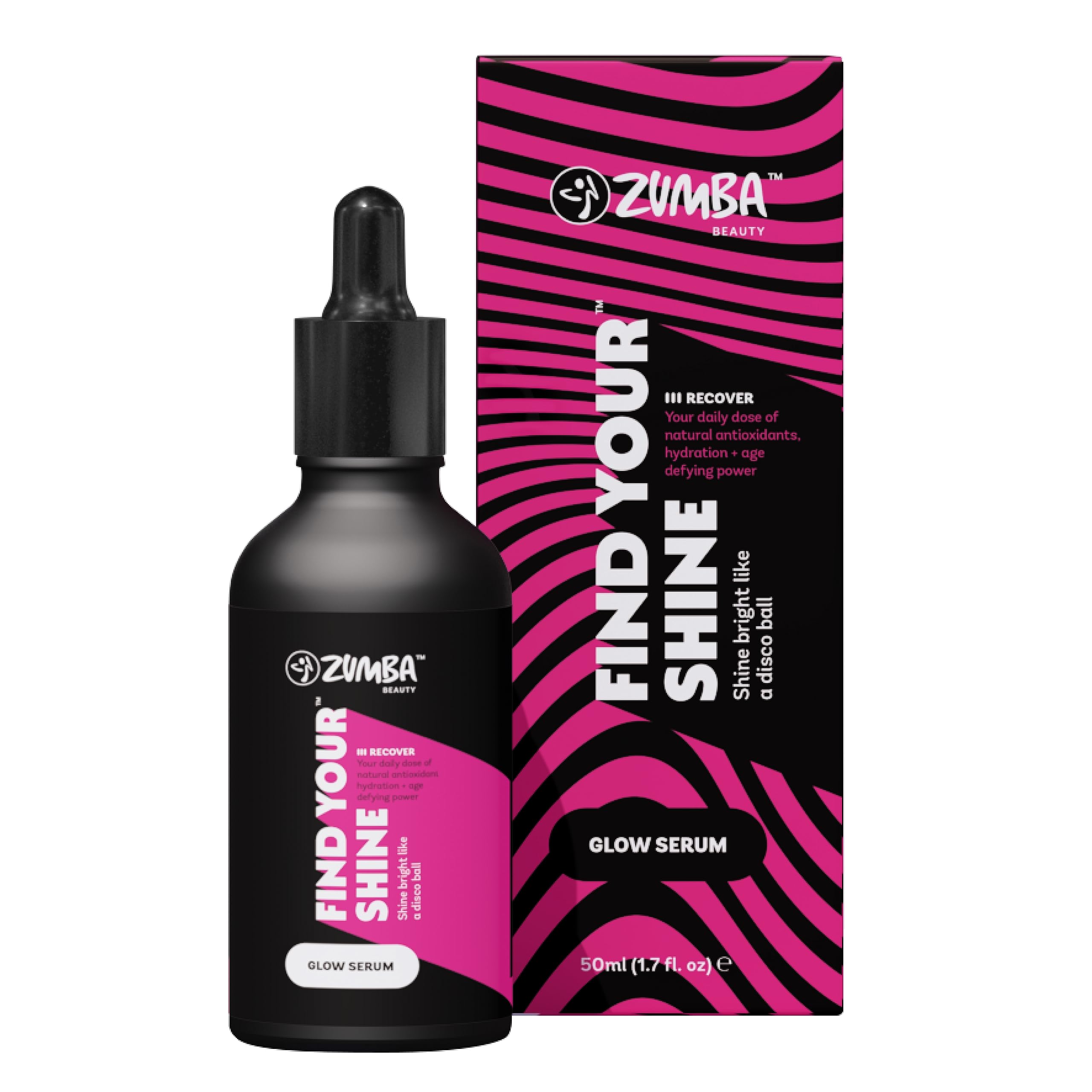 ZUMBA Glow Serum for Face - Vitamin B3/E + Hyaluronic Acid - Hydrating Face Serum & Skin Brightening Serum - Non-Comedogenic Post-Workout Natural Glow Serum - Face Serum for Glowing Skin, 1.7 Fl Oz