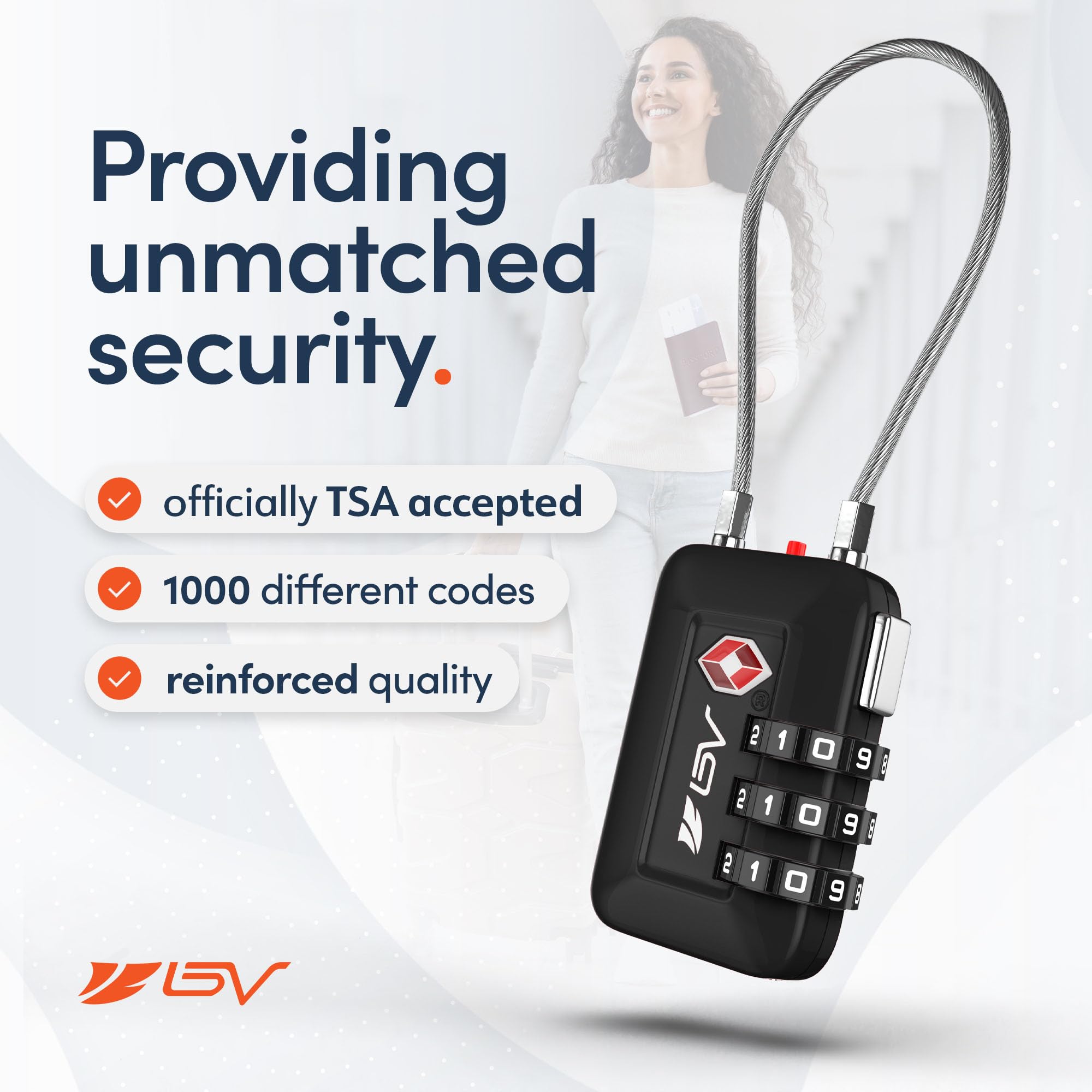 TSA Accepted Luggage Travel Lock, Set-Your-Own Combination Lock for School Gym Locker, Luggage Suitcase Baggage Locks, Filing Cabinets, Toolbox, Case (Black, 2 Pack)