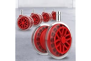 ZUERST Office Chair Wheels Replacement-Heavy Duty Office Chair Casters(2200lbs), 2 Inch Quick & Quiet Rolling Chair Casters for All Hardwood and Carpet Floors-Fits 99% of Computer Gaming&Office Chairs