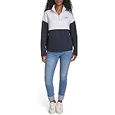 Tommy Hilfiger womens 1/4 Zip Mockneck Colorblock Fleece Sweatshirt