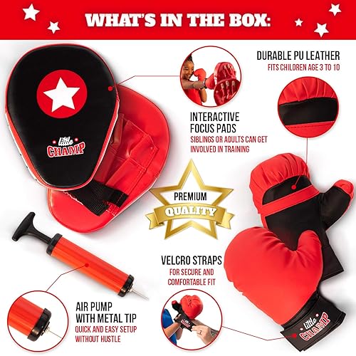 Punching Bag for Kids 3-10 Easy to Assemble +Boxing Gloves +Focus