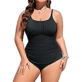 Jyanl Plus Size Bathing Suit for Women Tummy Control Swimsuit One Piece Swimsuit Ruched Cute Swimsuits Vintage Swimwear 2026