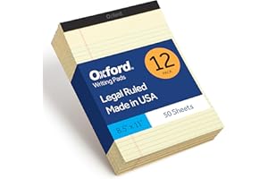 Oxford Legal Pads, 8.5 x 11 Inch, Wide Ruled, Yellow Paper, 50 Sheets per Pad, 12-Pack Notepads for School, Office, Lists, an