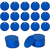 StayMax Round Aluminum Engraving Blanks Tags Stamping Blanks 25 Pack Diameter 1.57 Inch (Blue)
