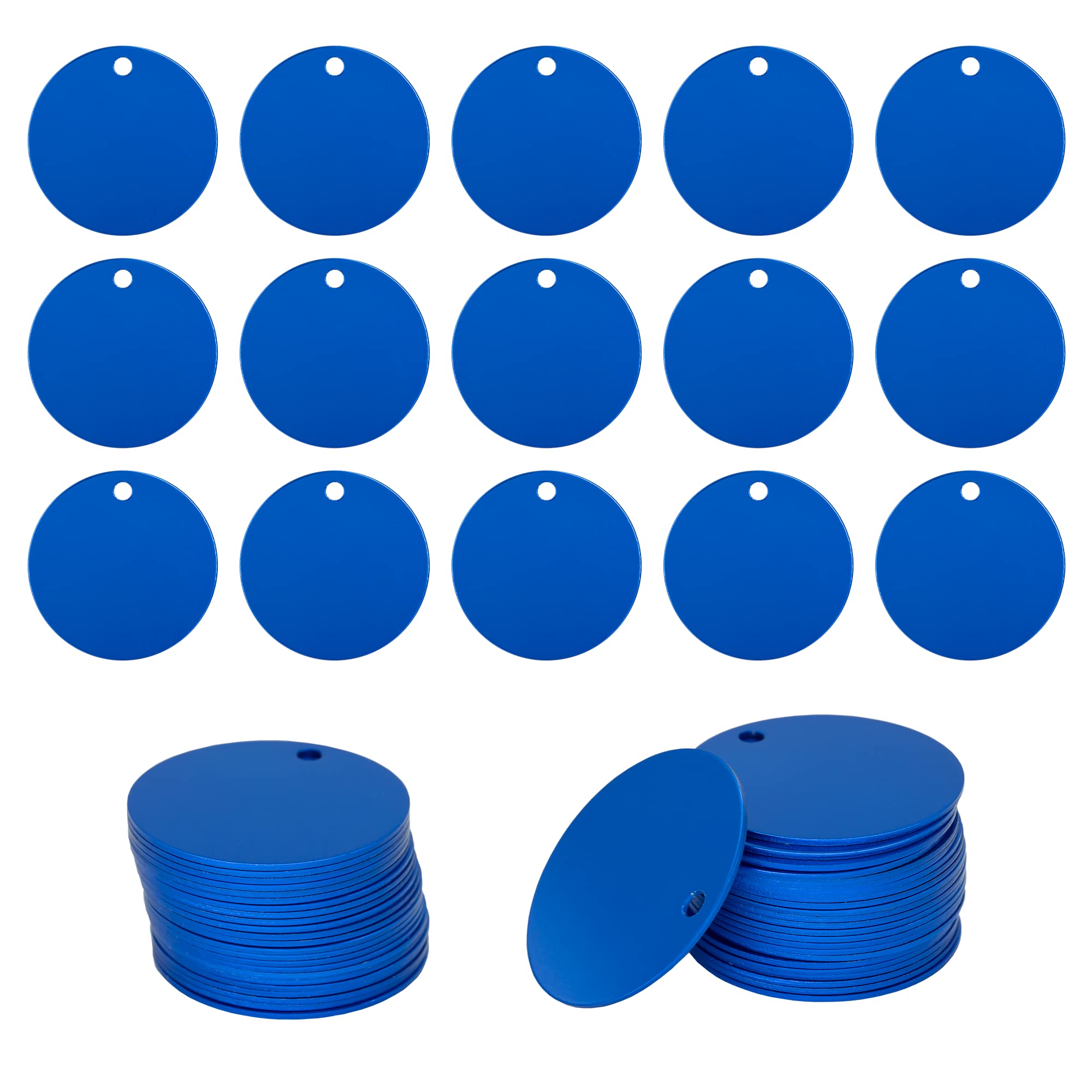 Round Aluminum Engraving Blanks Tags Stamping Blanks 25 Pack Diameter 4 cm (Blue)