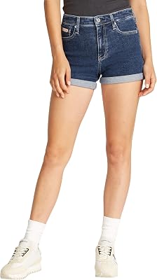 Short en Jean Femme Mid Rise, Bleu (Denim Dark), 29W