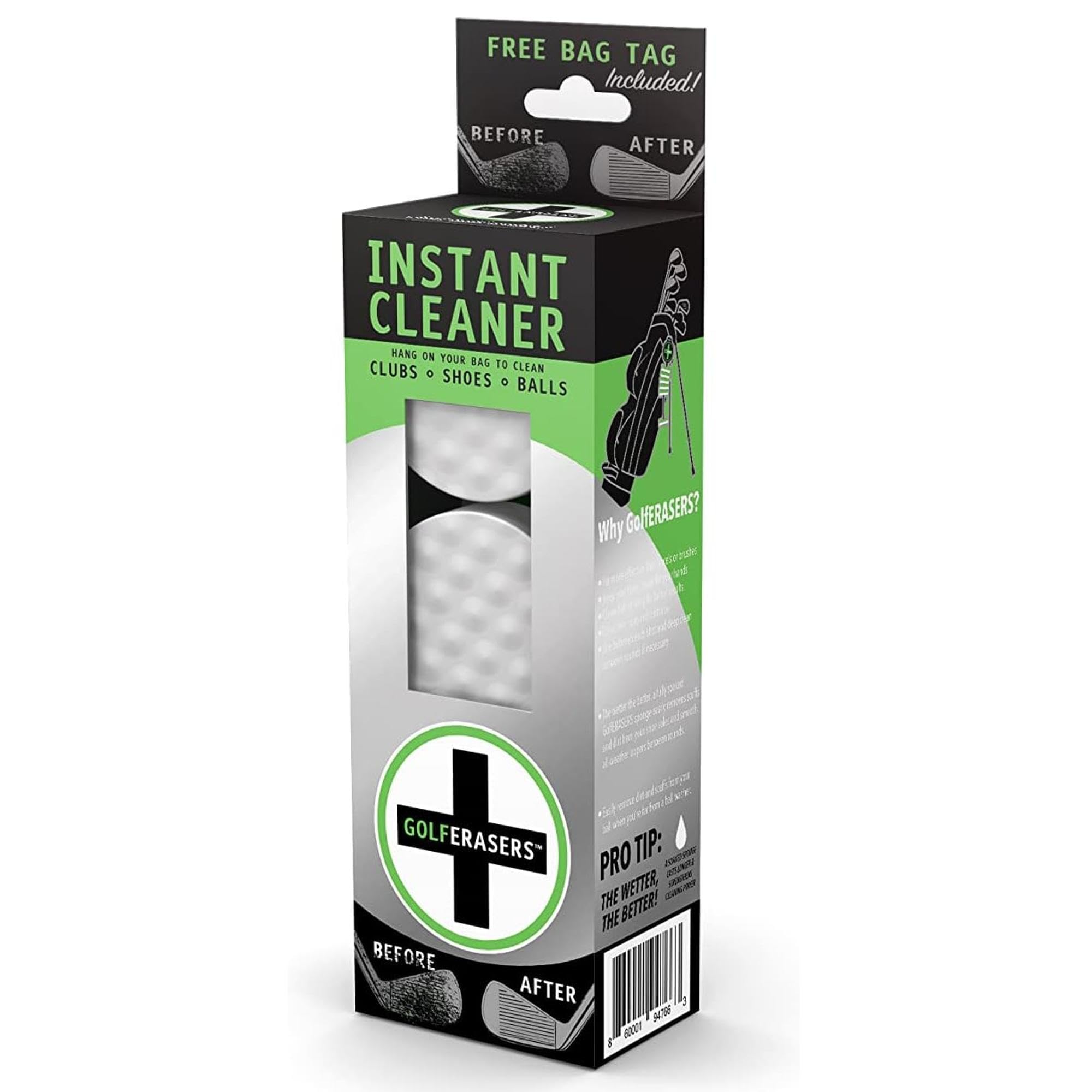 GolfERASERS Instant Golf Eraser with Premium Dual Sided Sponge for Club Cleaner, Ball Cleaner, Groove Cleaner | Ideal Golf Gifts for Men & Women | Golf Trolley Accessories, Training & Practice Gadgets