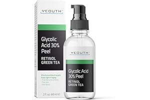 YEOUTH Glycolic Acid Peel for Face, At Home Chemical Exfoliator AHA 30% Glycolic Acid Face Peel with Retinol, Designed to Refresh and Smooth the Appearance of Skin 2oz