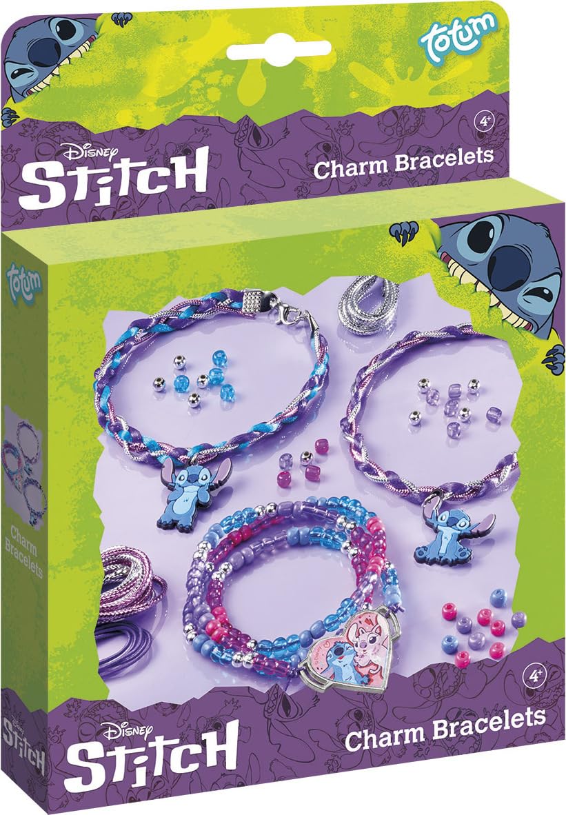 Totum Stitch Disney Charm Bracelet, Make Your Own Charm Bracelets, Arts and Crafts Jewelery Making for Kids Ages 5+