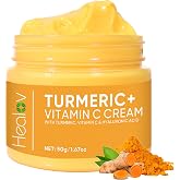 Turmeric Face Cream &ndash; Natural Brightening Cream for Dark Spots, Face &amp; Body | Pure Turmeric Lotion with Vitamin C for Dull, Uneven Looking Skin &ndash; Lightweight Daily Moisturizer for Neck, Hands &amp; Elbows
