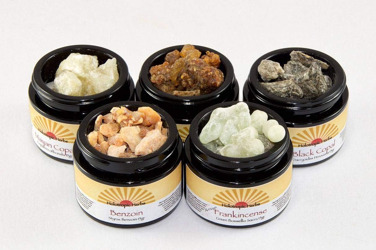 Holotropic Divine incense set, Ritual incense, incense resin, Frankincense, White Copal, Myrrh, Benzoin, Black Copal, Natural Organic, Wiccan incense