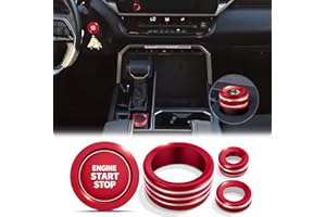 Polodunn for Toyota Tundra 2022-2025 2026 & Sequoia 2023-2025 2026 Accessories, Aluminum Alloy Knob Cover Trim 5-Piece/Set (R