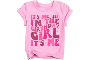 LOTUCY Birthday Girl Shirts Its Me Hi Im The Birthday Girl Its Me Shirt Letter Printed Party Outfit for Youth Girls