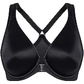 DELIMIRA Women's Front Closure Racerback Bras Plus Size Full Coverage Underwire Unlined Seamless Plunge Bra